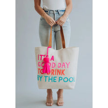 Load image into Gallery viewer, Cream Drink By The Pool Tote