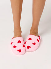 Load image into Gallery viewer, Blush Slippers with Red Hearts