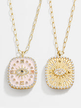 Load image into Gallery viewer, 18K Gold Medallion Necklace - Reversible Evil Eye
