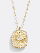 Load image into Gallery viewer, 18K Gold Medallion Necklace - Reversible Evil Eye
