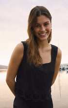 Load image into Gallery viewer, CHARLENE EMBROIDERED LINEN TOP

