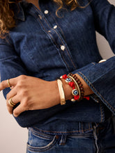 Load image into Gallery viewer, Eyes Open Evil Eye Paracord Bracelet - Red
