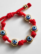 Load image into Gallery viewer, Eyes Open Evil Eye Paracord Bracelet - Red
