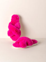 Load image into Gallery viewer, Fuzzy Magenta Slippers
