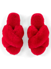 Load image into Gallery viewer, Fuzzy Red Slippers
