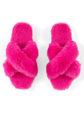 Load image into Gallery viewer, Fuzzy Magenta Slippers
