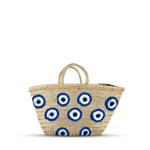 Load image into Gallery viewer, Large Evil Eye Straw Bag
