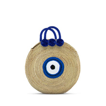 Load image into Gallery viewer, Round Evil Eye Bag with Poms
